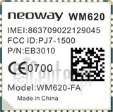 Kontrola IMEI NEOWAY WM620 na imei.info