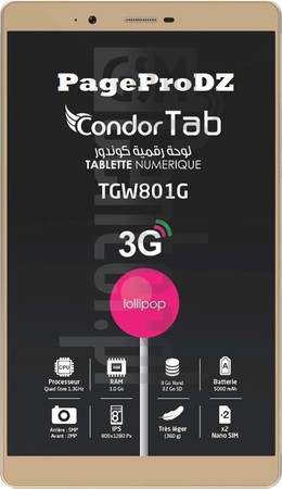 Sprawdź IMEI CONDOR TGW801G na imei.info