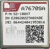 Vérification de l'IMEI SIMCOM A7670 sur imei.info