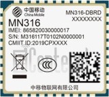 Verificação do IMEI CHINA MOBILE MN316 em imei.info