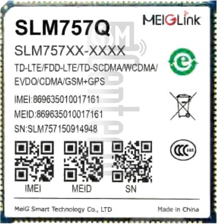 Verificação do IMEI MEIGLINK SLM757QC em imei.info