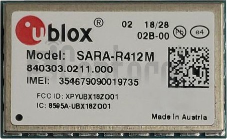 Kontrola IMEI U-BLOX Sara-R412M na imei.info