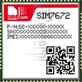 Kontrola IMEI SIMCOM SIM7672G na imei.info