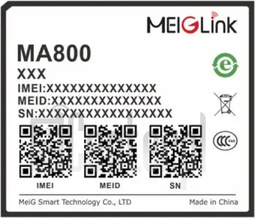 Verificación del IMEI  MEIGLINK MA800A en imei.info