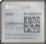 Vérification de l'IMEI SIMWARE IOT SE36 sur imei.info