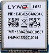 Verificação do IMEI LYNQ L651 em imei.info