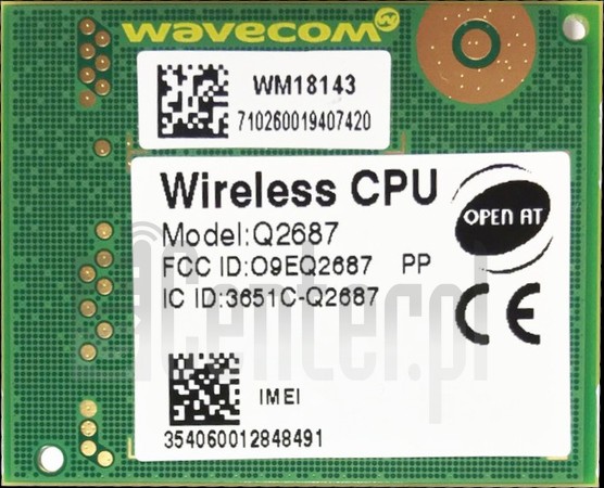 Verificação do IMEI WAVECOM Wireless CPU Q2687 em imei.info