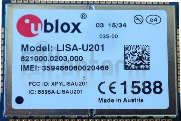 Verificación del IMEI  U-BLOX Lisa U201 en imei.info