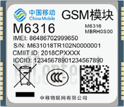 imei.info에 대한 IMEI 확인 CHINA MOBILE M6316