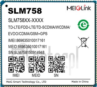 Kontrola IMEI MEIGLINK SLM758NA na imei.info