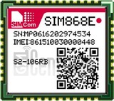 Vérification de l'IMEI SIMCOM SIM868E sur imei.info