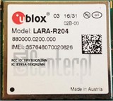 Vérification de l'IMEI U-BLOX LARA-R204 sur imei.info