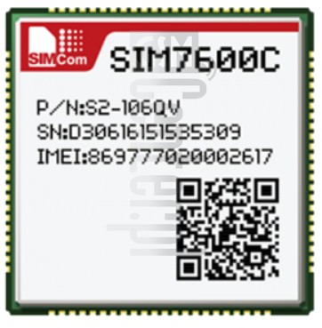 Vérification de l'IMEI SIMCOM SIM7600C sur imei.info
