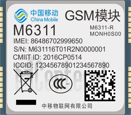 Kontrola IMEI CHINA MOBILE M6311 na imei.info