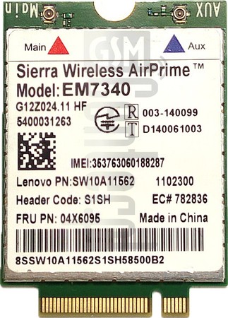 Pemeriksaan IMEI SIERRA WIRELESS Airprime EM7340 di imei.info