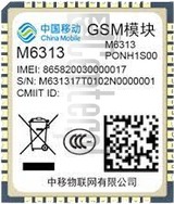 Kontrola IMEI CHINA MOBILE M6313 na imei.info