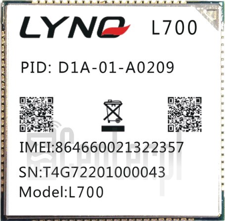 Verificação do IMEI LYNQ L700 em imei.info