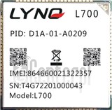 Vérification de l'IMEI LYNQ L700 sur imei.info
