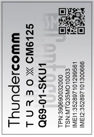 Vérification de l'IMEI THUNDERCOMM Turbox CM6125 sur imei.info