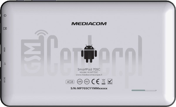 Skontrolujte IMEI MEDIACOM SmartPad 705C na imei.info