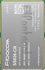 Skontrolujte IMEI FIBOCOM SS826-CN na imei.info