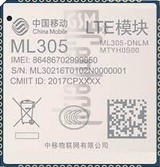 Skontrolujte IMEI CHINA MOBILE ML305U na imei.info