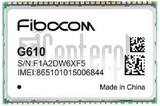 Vérification de l'IMEI FIBOCOM G610 sur imei.info