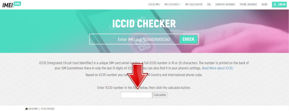 Imei checker. ICCID узнать. ICCID (integrated circuit Card identification).